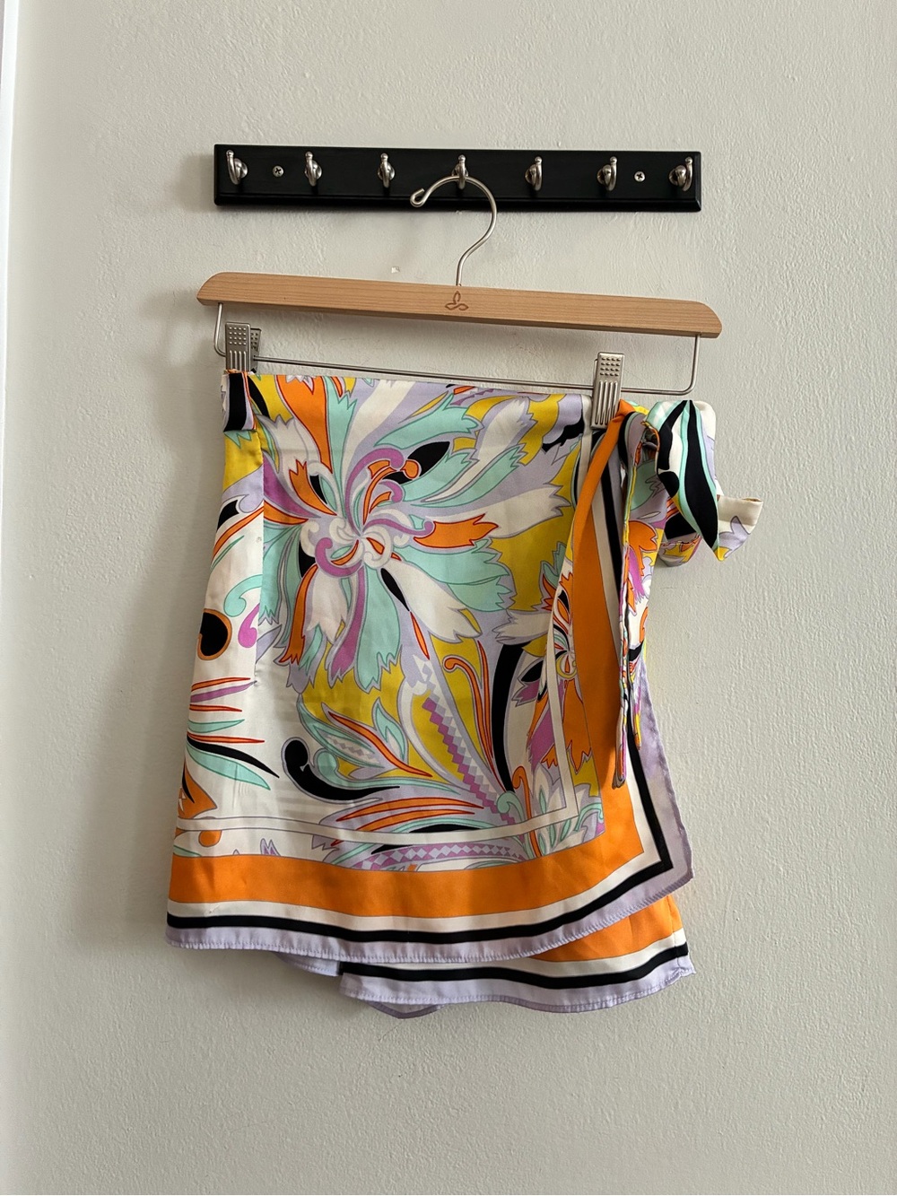 Colorful Floral Silk Skort
